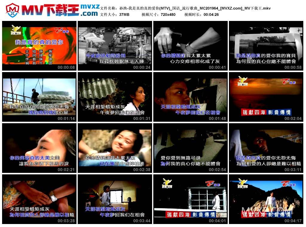 孙渔-我是真的真的爱你(MTV)_国语_流行歌曲_MC201964